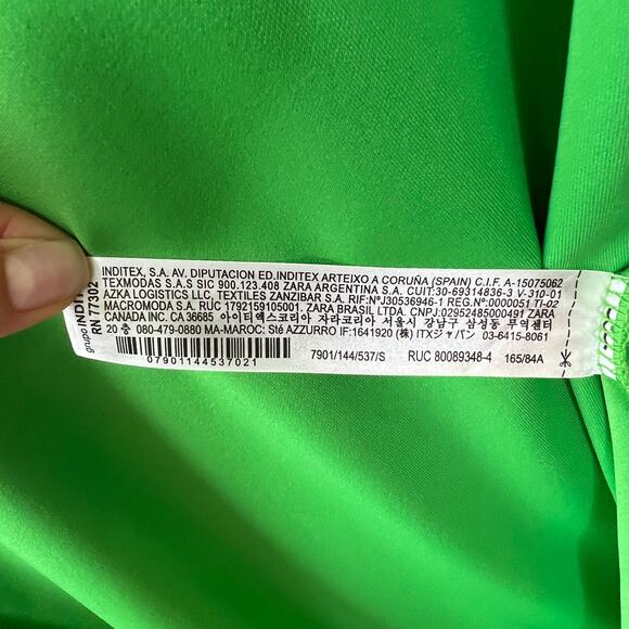 NWT Zara Green Tied Blazer Dress Sleeveless Mini Short V-Neck 7901/144 S NEW - Picture 8 of 8